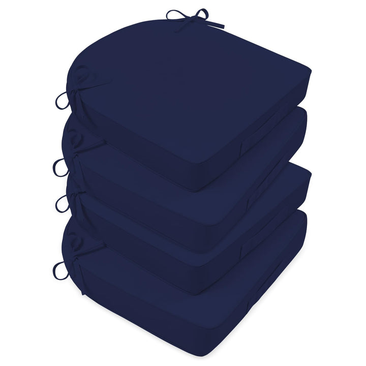 Basic Beyond navy outdoor cushions front view with plush 3-inch thickness for comfort