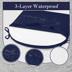 Basic Beyond navy cushion back with waterproof overlay visible