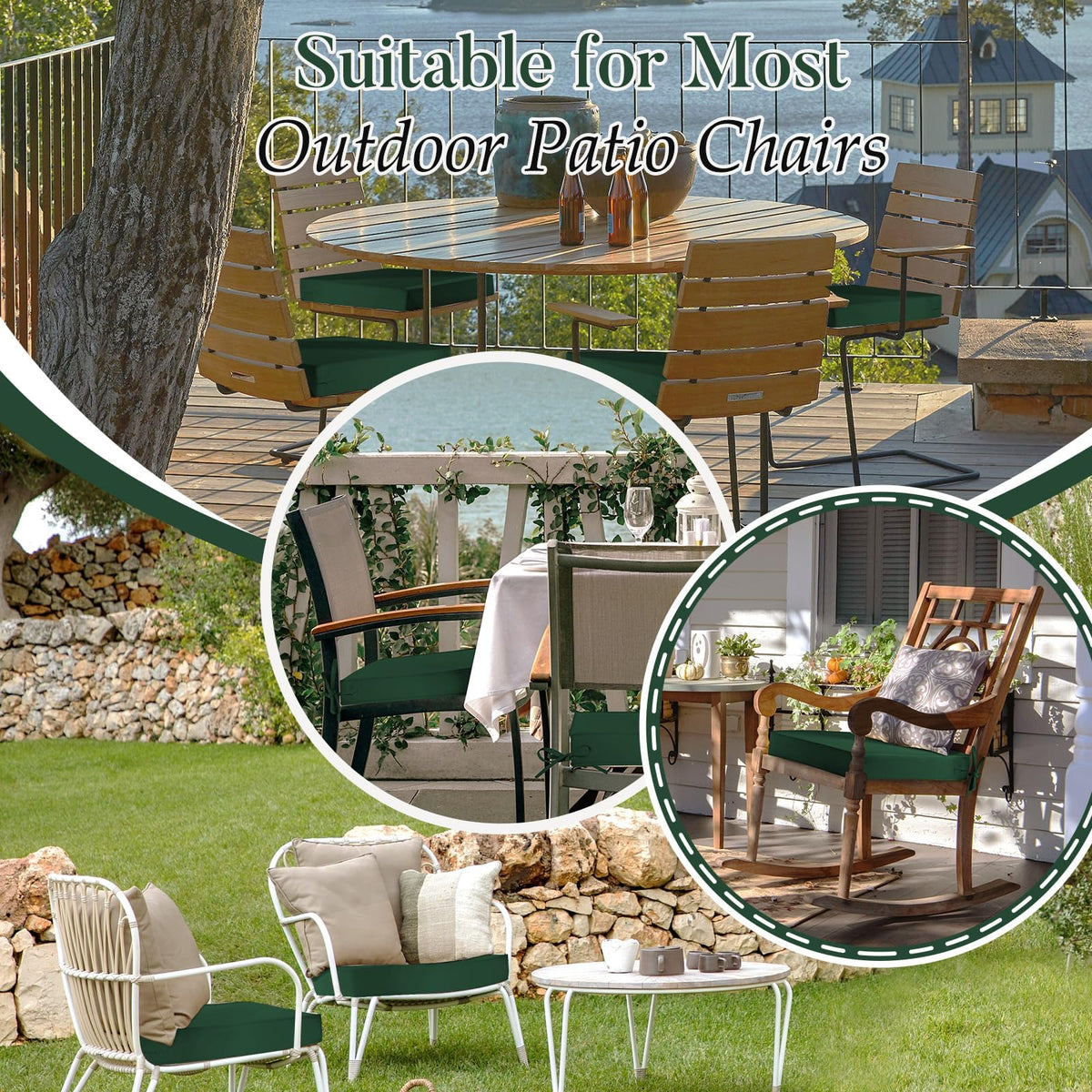 Basic Beyond square corner cushion style fits modern patio chairs