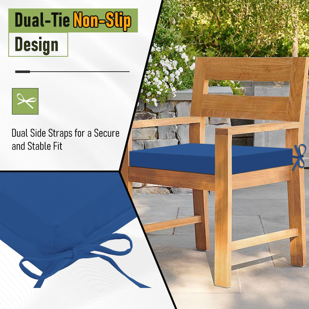 Basic Beyond waterproof fade resistant polyester cover protects cushions in sun and rain