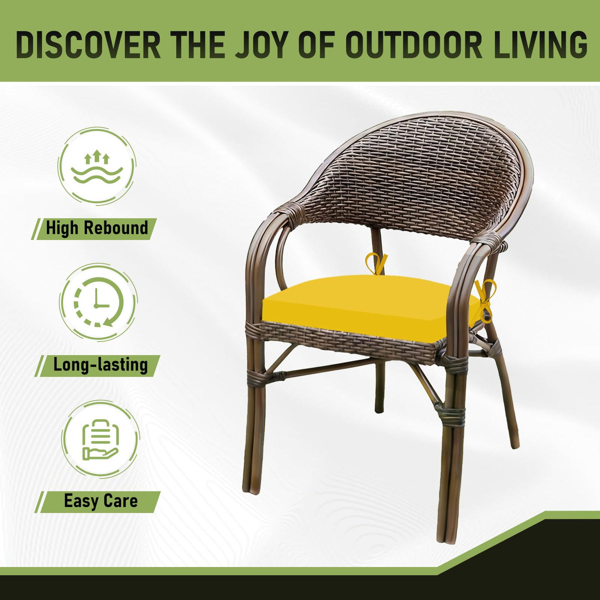Vibrant yellow adds sunny color to outdoor spaces.