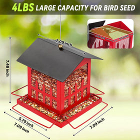 Basysnck Bird Feeder house-detail with fence accents adds garden charm