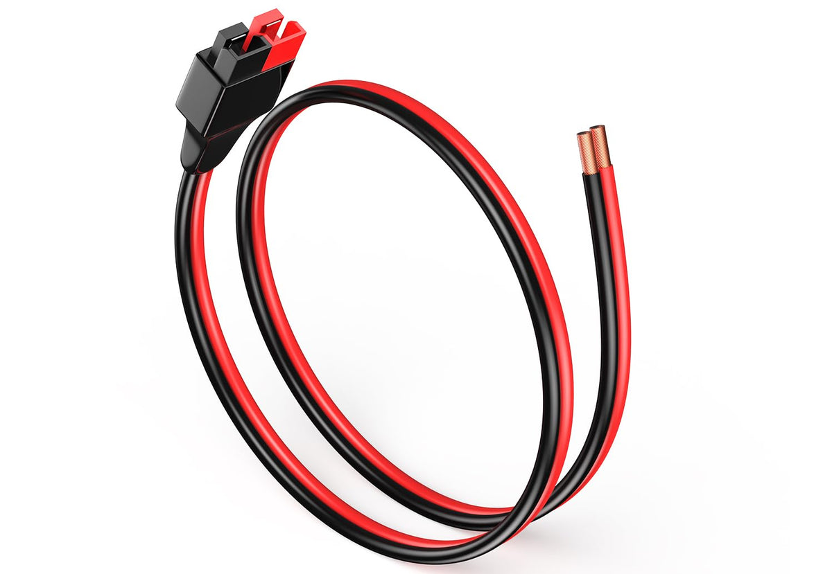 Bateria Power 12AWG 1FT Anderson cable with copper core for efficient solar connections.