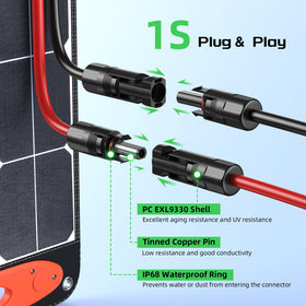 Bateria Power 20ft extension links solar panels to LiFePO4 systems.