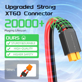 Bateria Power bend-tested XT60 cable ensures stable connections in rugged setups.