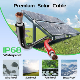 Bateria Power cable with IP67 weatherproof jacket for outdoor use.