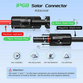 Bateria Power IP68 waterproof connectors for outdoor PV setups