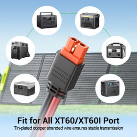 Bateria Power solar cable linking panels to a power station in real-world use.