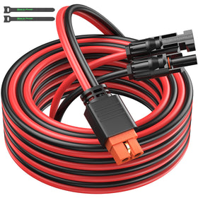 Bateria Power solar to XT60i adapter cable connects panels to power stations outdoors.