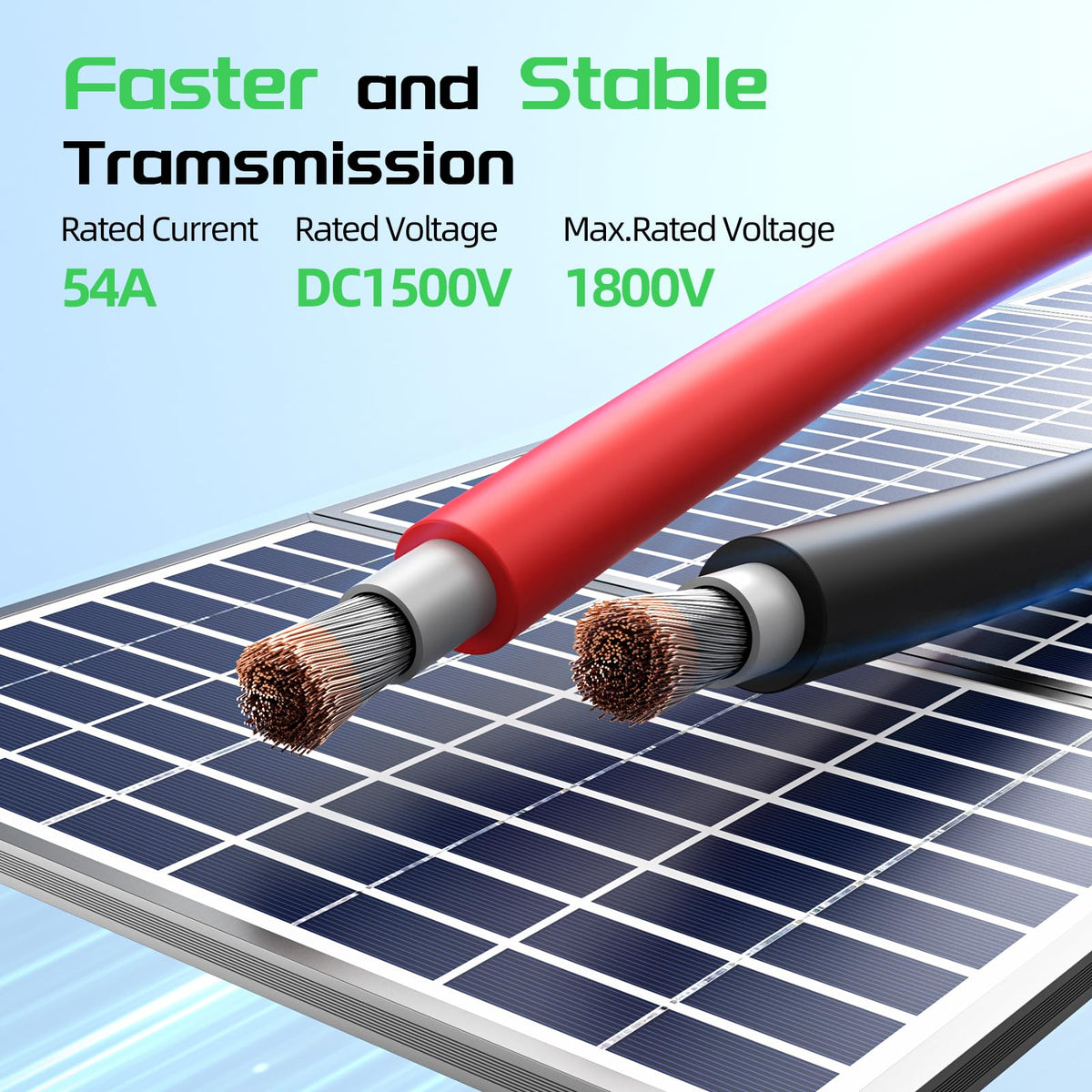 UL94 V-0 flame retardant jacket on Bateria Power solar cable.