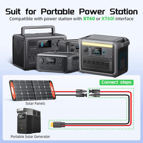 Bateria Power upgraded XT60 connector for durable solar hookups.