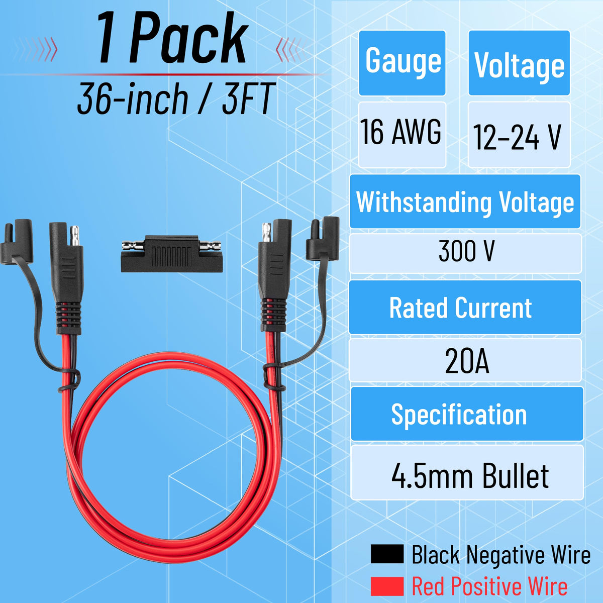 Bates Choice 16 AWG copper wire for durable, conductive connections.