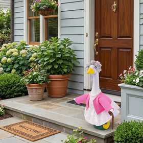 Batfsm old lady porch goose outfit glasses chain keeps accessories secure on breezy days.