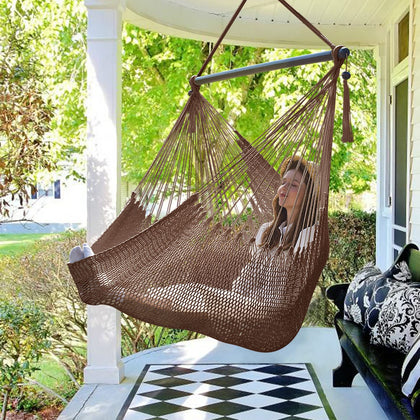 Bathonly Caribbean hammock swing chair with spreader bar, roomy for outdoor relaxation