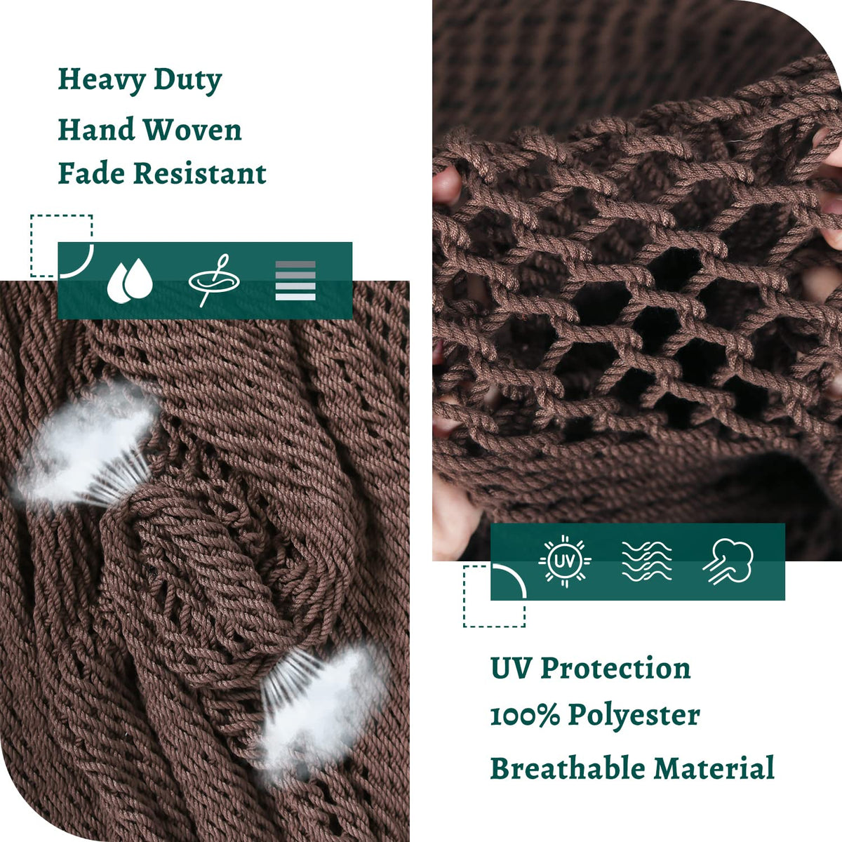 Bathonly indoor-outdoor hammock setup on a porch with dark brown fabric