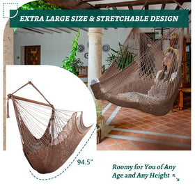 Bathonly large hammock chair supporting up to 330 lbs for adults