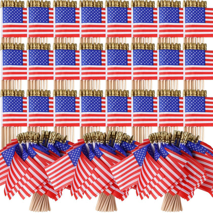 Batiyeer mini American flag on a 4x6 inch stick for celebrations.