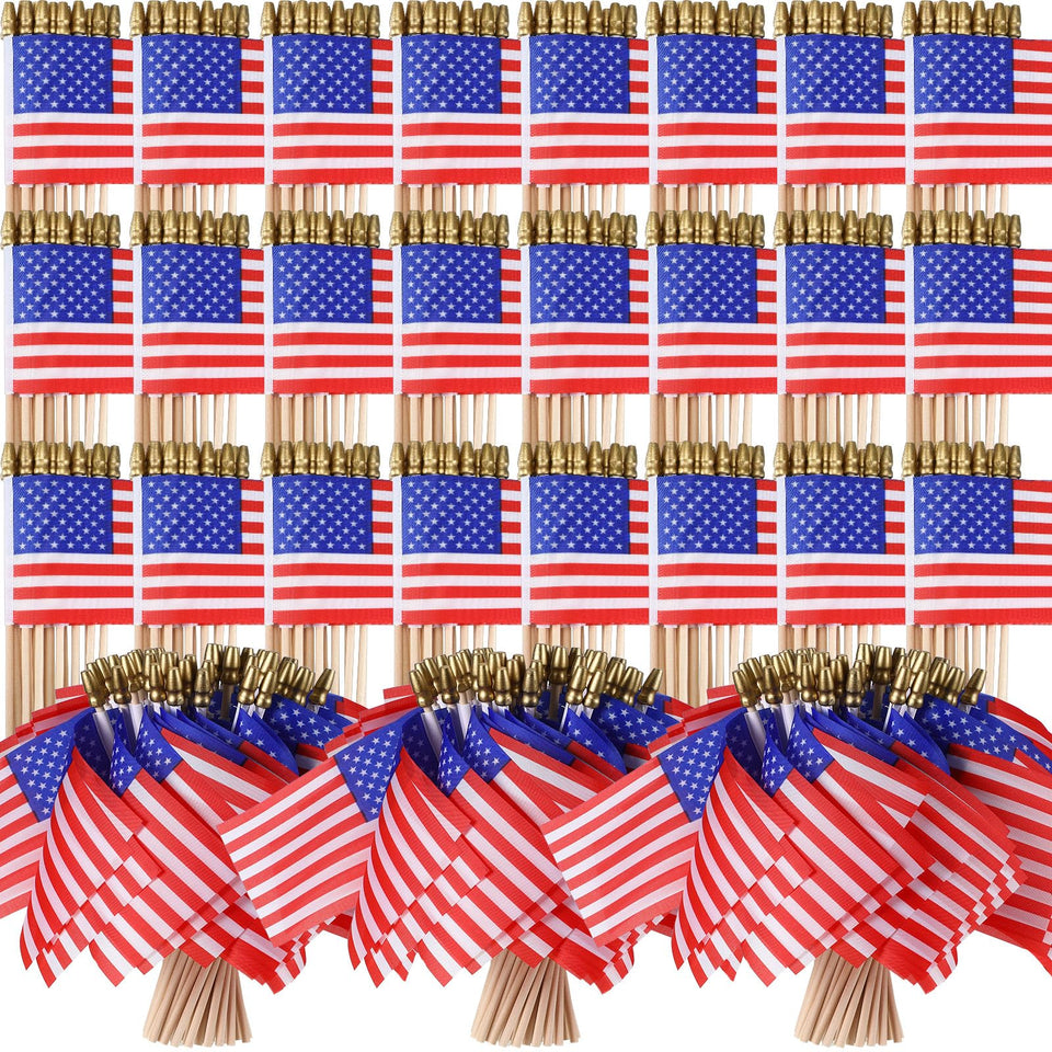 Batiyeer mini American flag on a 4x6 inch stick for celebrations.