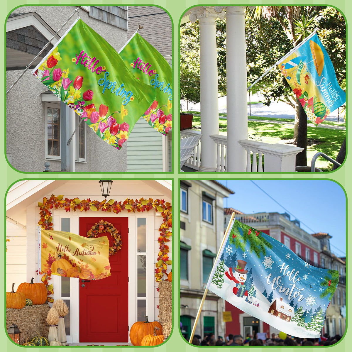 Batiyeer autumn flag with leaves and pumpkin for porch decor.