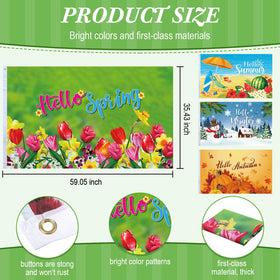 Batiyeer summer flag featuring beach scene for outdoor display.