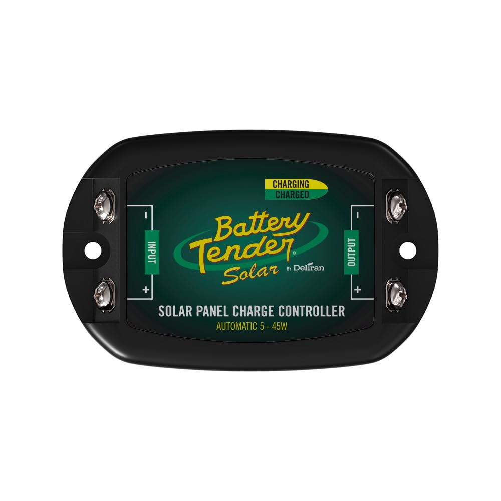 Battery Tender panel controller front view for efficient solar charging and quick status checks.