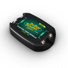 Battery Tender safety features close-up illustrating reverse protection and temperature safeguards.