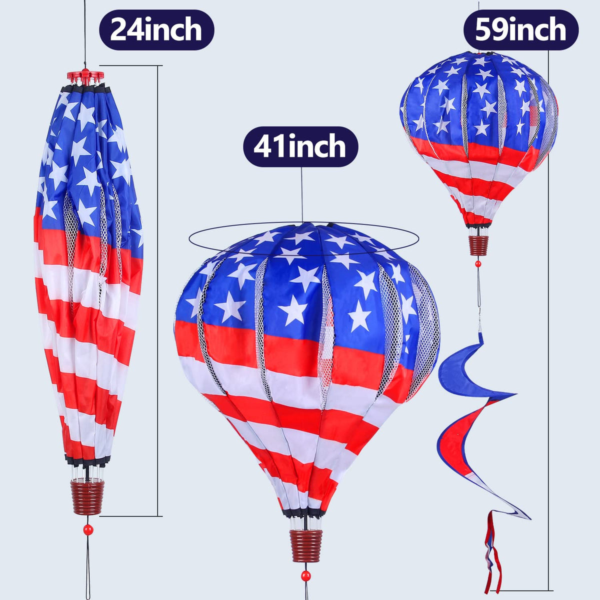 BATTIFE flag-pattern wind spinner with durable fiberglass rods