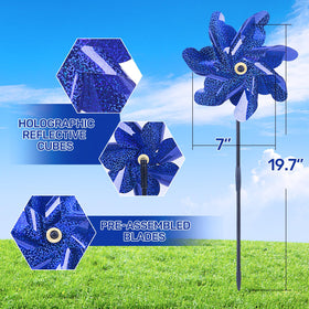 BATTIFE 10-pack pinwheels provide scalable bird deterrence across beds