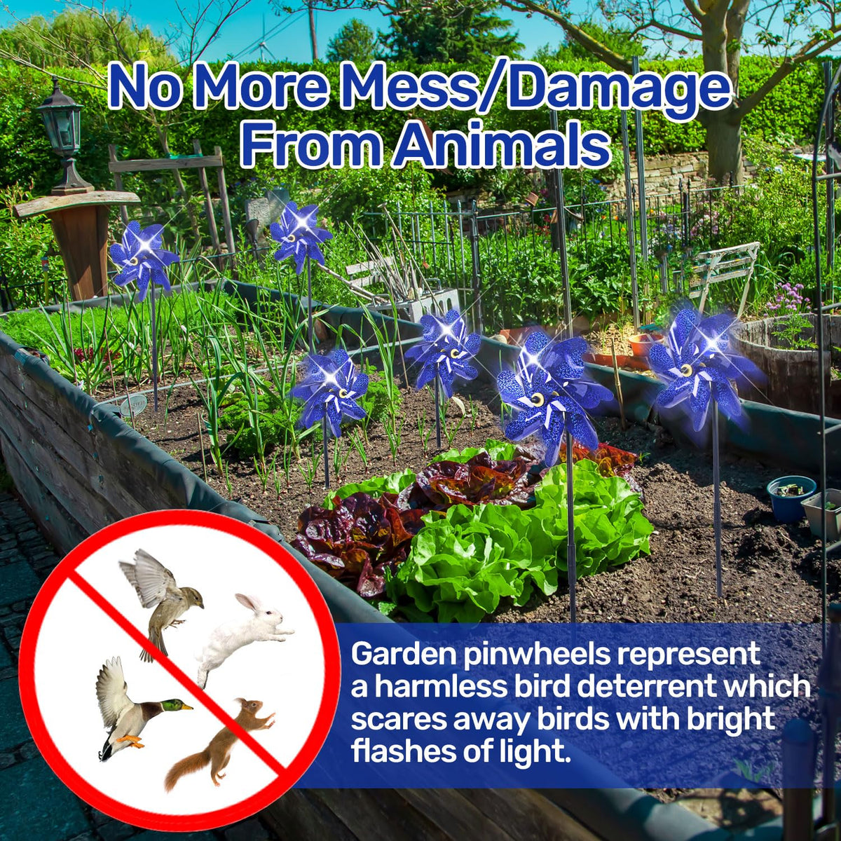 BATTIFE sparkly pinwheel bird deterrent adds shimmer to your yard