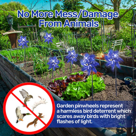 BATTIFE sparkly pinwheel bird deterrent adds shimmer to your yard