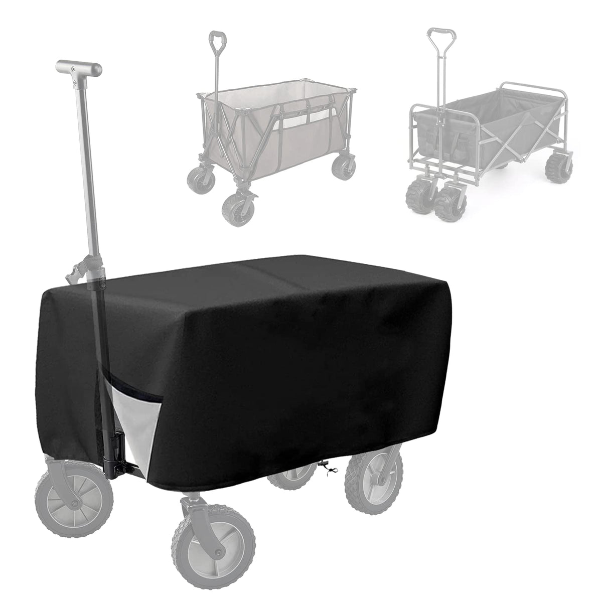 BATTIPAW wagon cover on a folding cart protecting from rain and dust