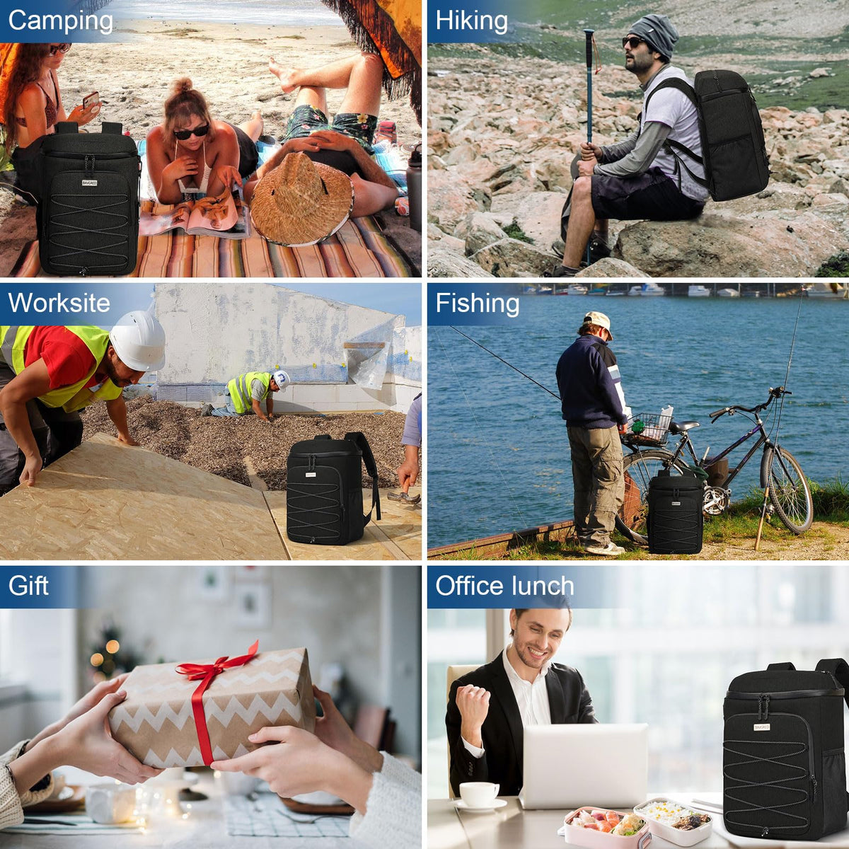 BAVGRED Cooler Backpack ideal for hiking, beach trips, picnics and worksite tasks.