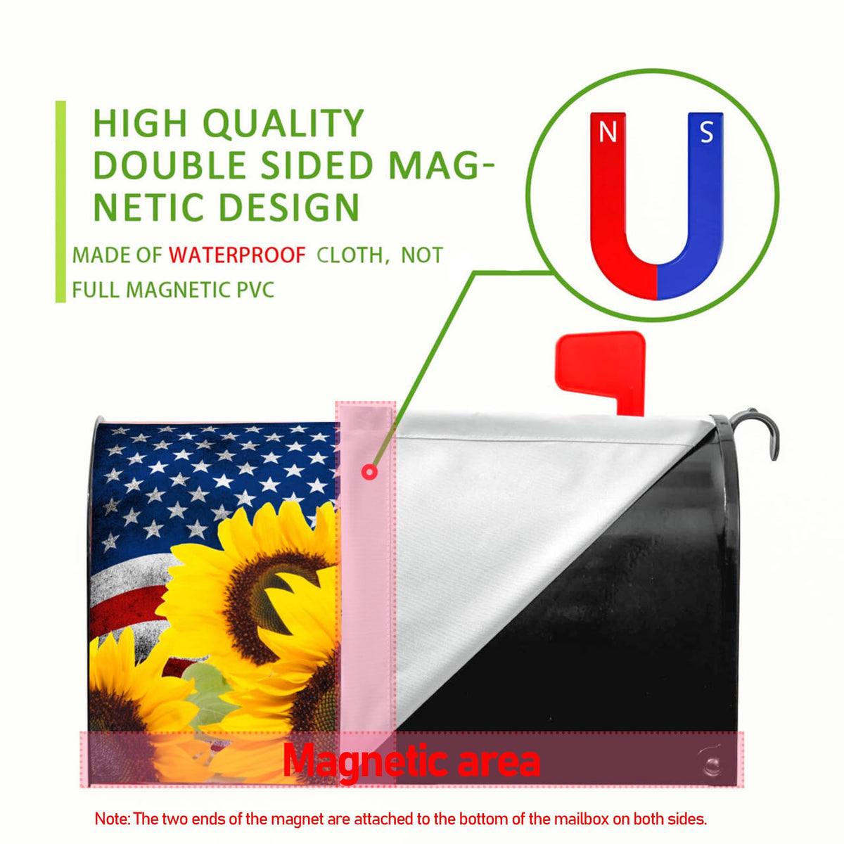Bawnhaw sunflowers with stripes and stars mailbox cover brightens home exterior