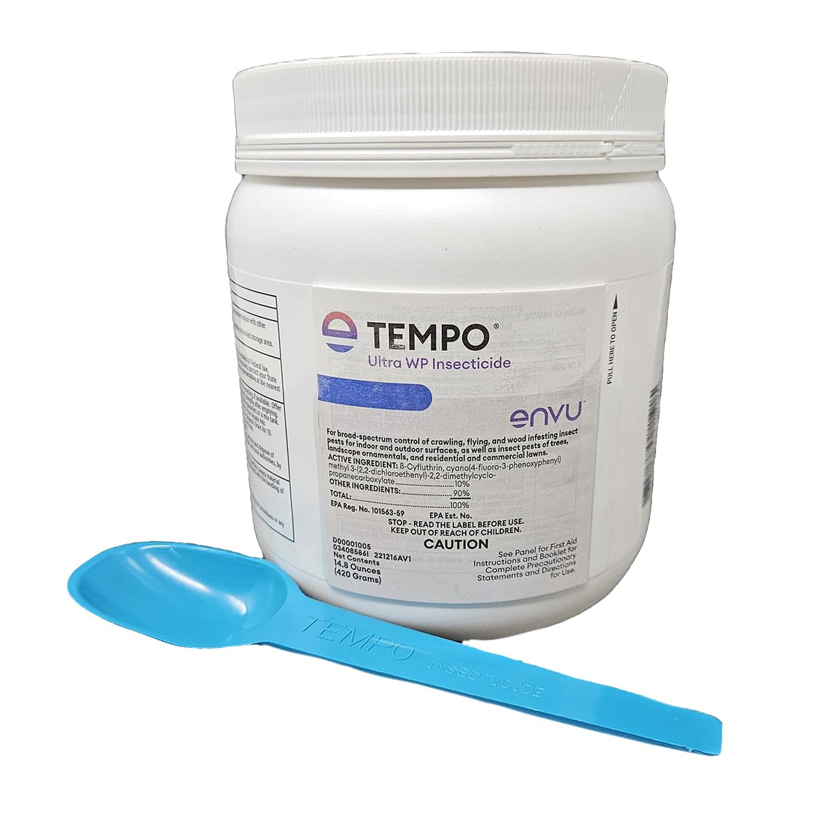 Tempo WP Ultra pest control powder tub showing fast knockdown and 30-day residual protection.