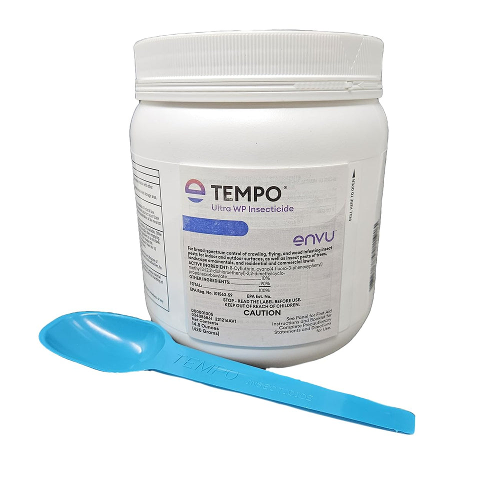 Tempo WP Ultra pest control powder tub showing fast knockdown and 30-day residual protection.