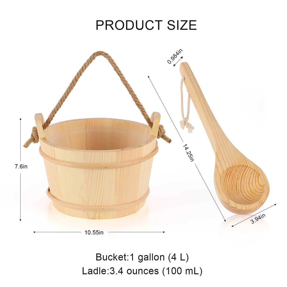Bayisam wooden sauna ladle 100ml ideal for steam pours.