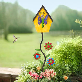 BAYN 51 inch garden stake provides elevated visibility for easy bird watching near feeders.