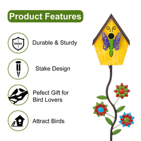 BAYN iron stake with distressed finish offers antique charm and weather resilience.