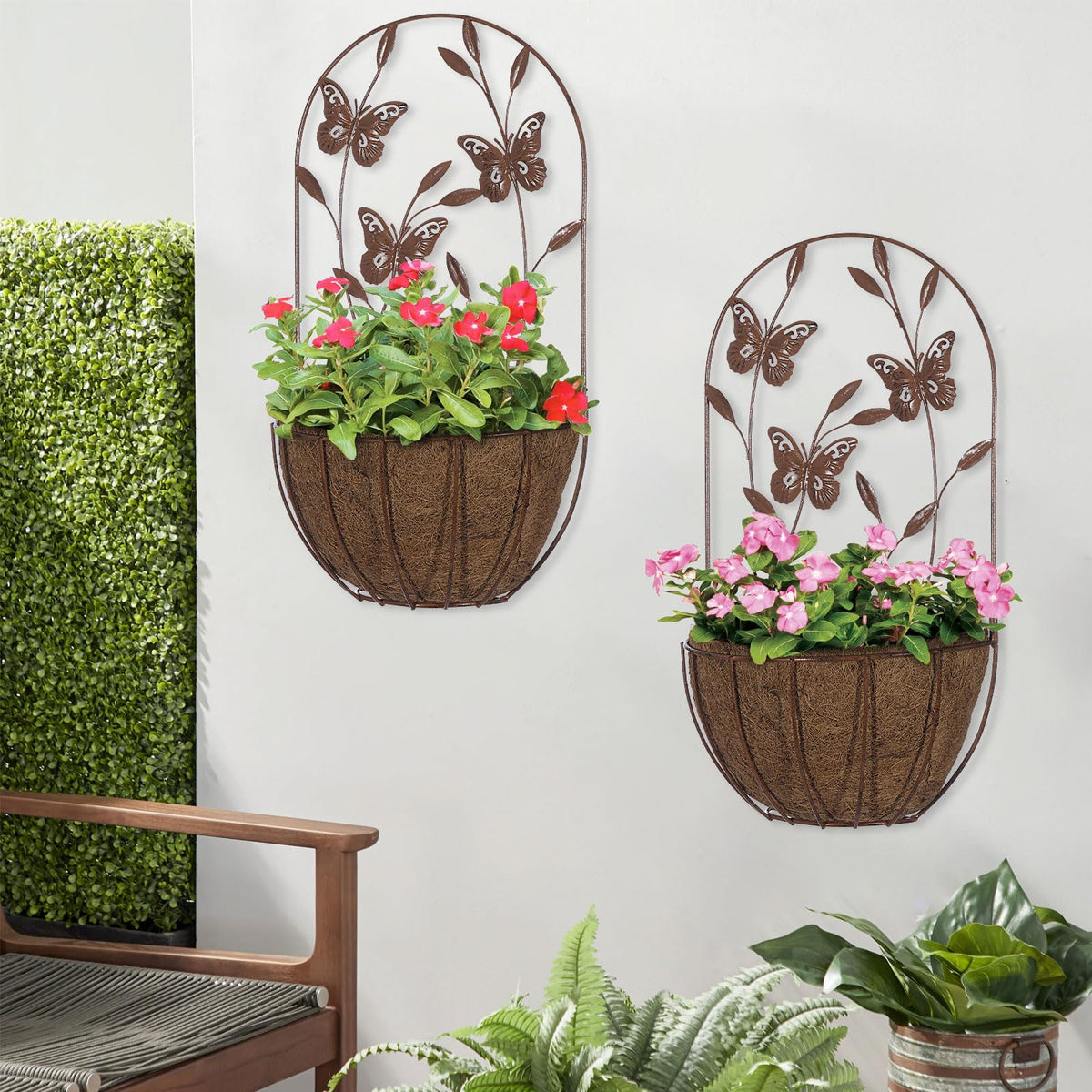 BAYN half-round planter liner made of coconut fiber ideal for herbs and succulents.