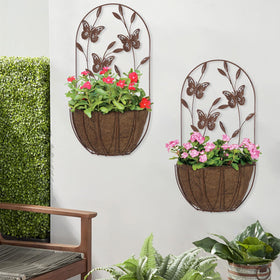 BAYN half-round planter liner made of coconut fiber ideal for herbs and succulents.