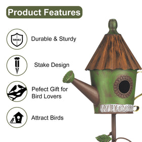 BAYN distressed finish iron stake delivers antique look and outdoor durability.