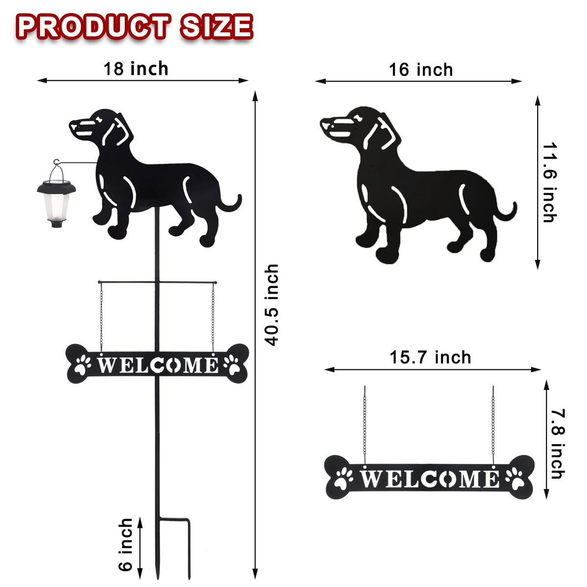 BAYN durable metal yard stake with black finish withstands weather