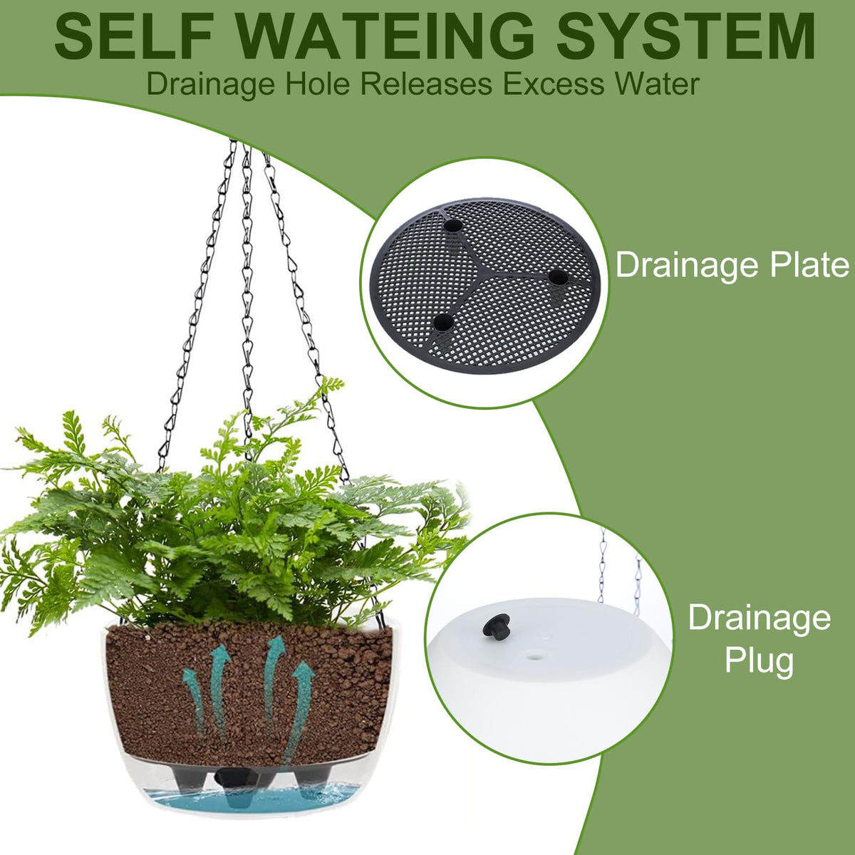 BAYN elevated base drainage design prevents over-watering in planters