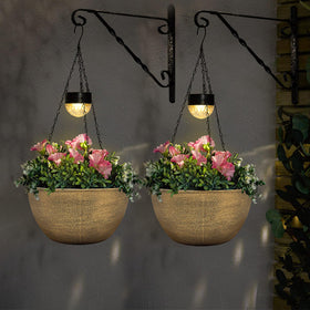 BAYN hanging planter showcasing vibrant herbs or trailing plants.