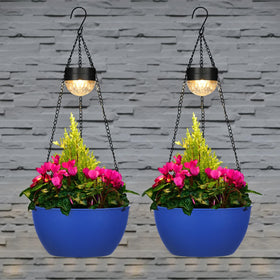 BAYN two-pack hanging baskets with chains and hooks for easy outdoor setup