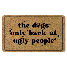 BAYOGITA funny dog welcome mat at the front door with anti-slip design.