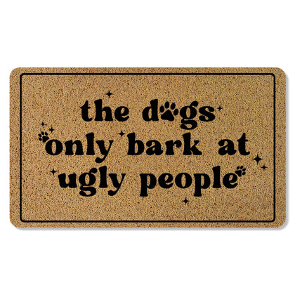 BAYOGITA funny dog welcome mat at the front door with anti-slip design.