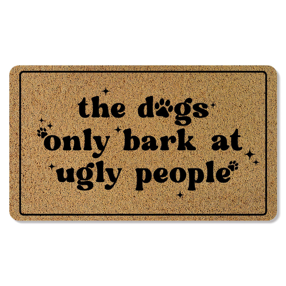 BAYOGITA funny dog welcome mat at the front door with anti-slip design.