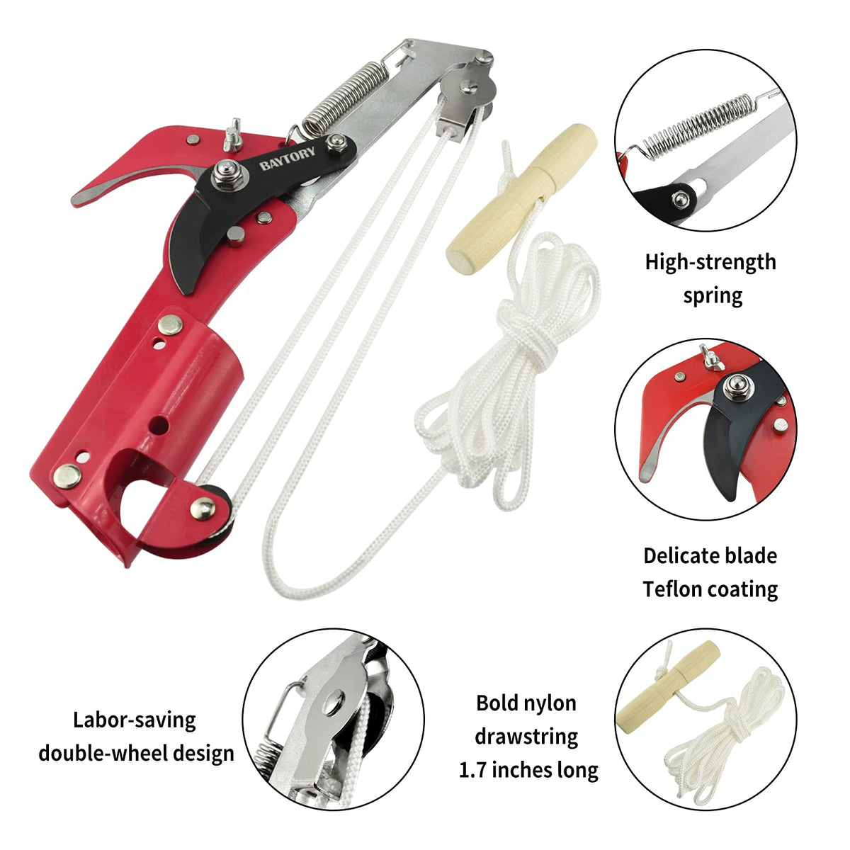 BAYTORY 25mm rod compatibility detail for easy pole attachment