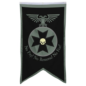 Bayyon Black Templars banner on wall display showing bold eye-catching 30x50 decor